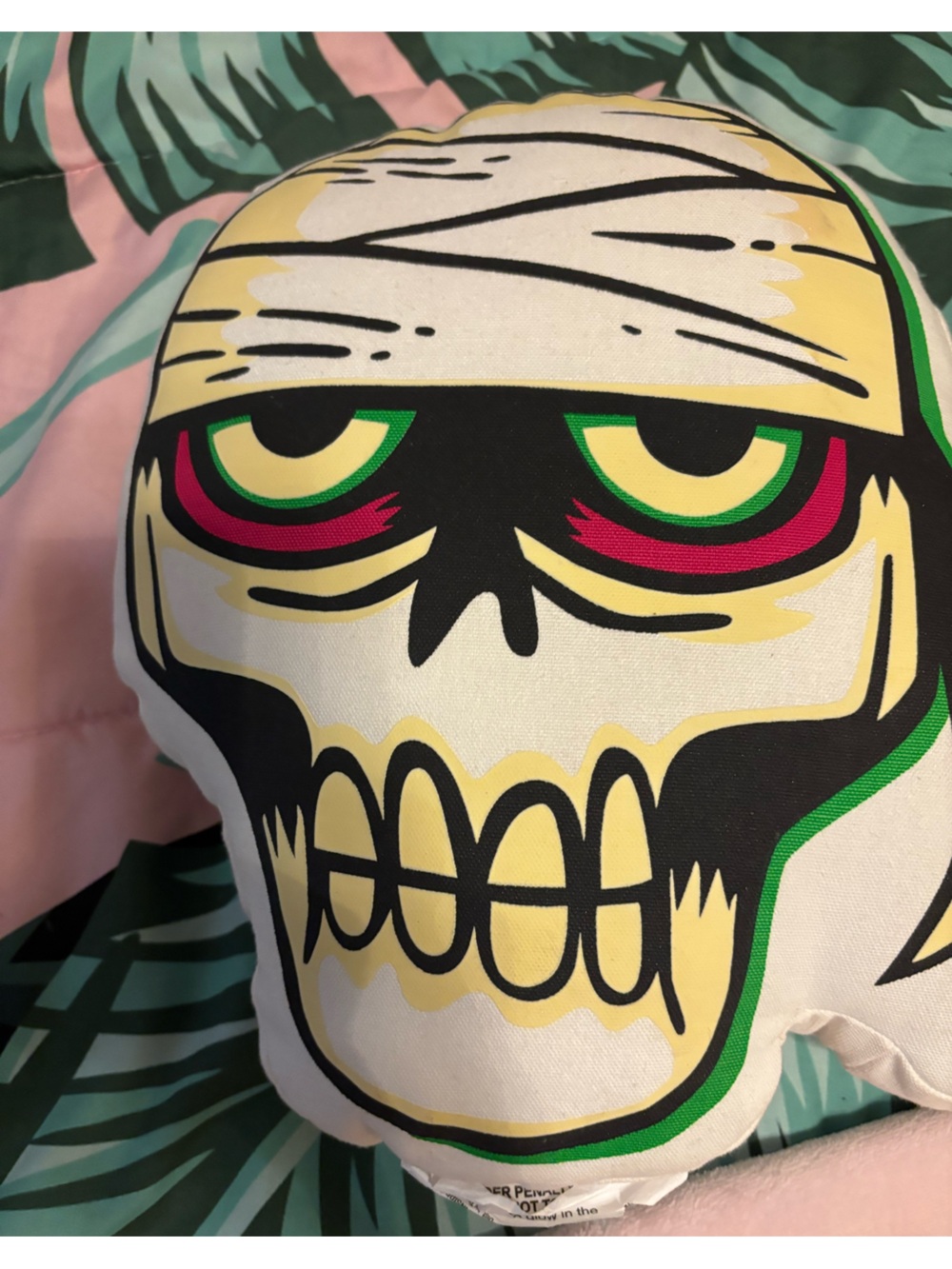 Skull Graphic Accent Pillow - Multicolor